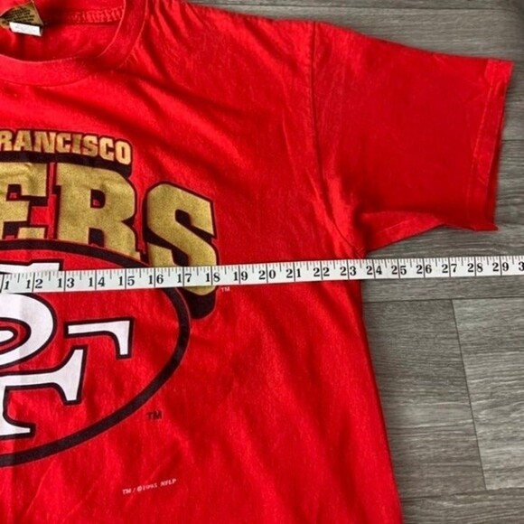 Red/Gold Vintage 90s NUTMEG 49ers NFL Football Shirt Mens size XL 90s VTG - Picture 7 of 7